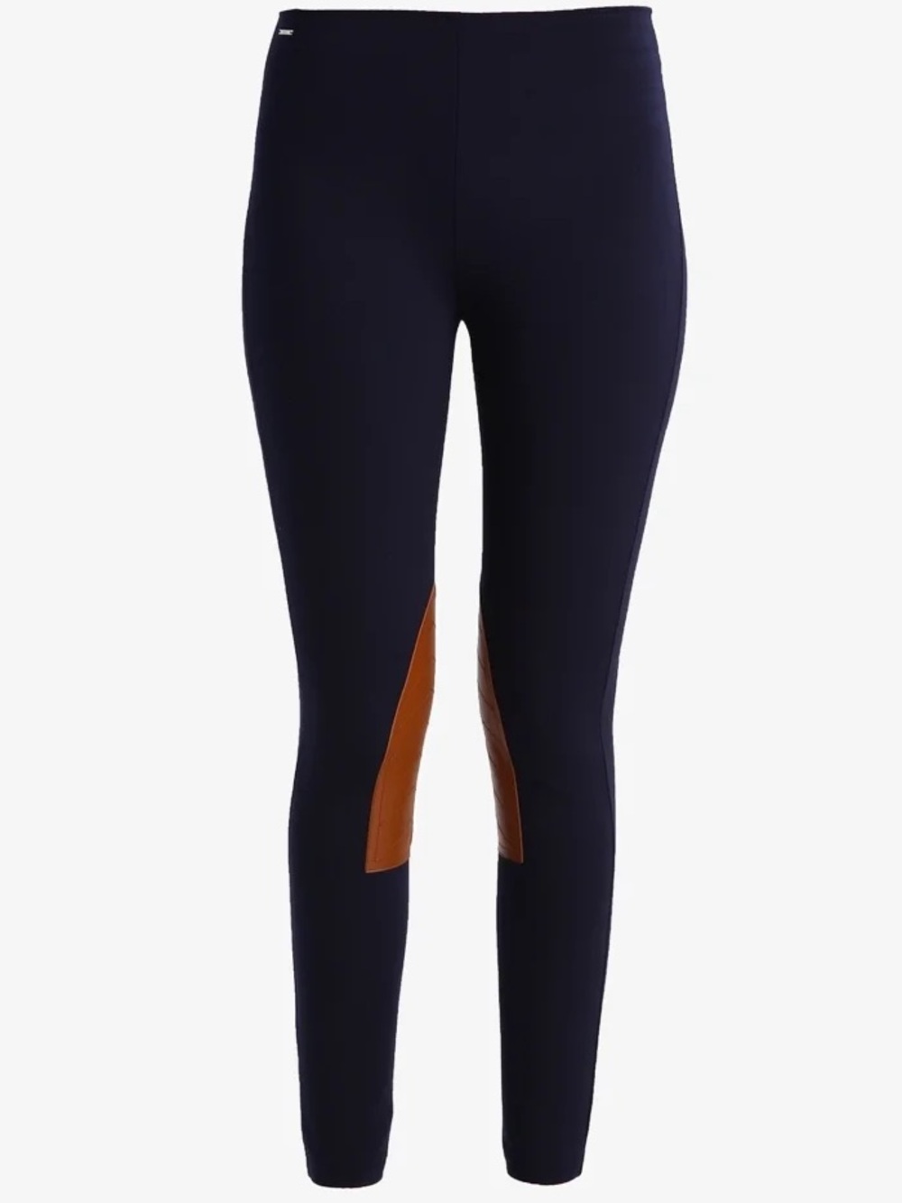 Polo Ralph Lauren Size L Skinny Riding Leggings with Sheep Leather - Navy/Brown